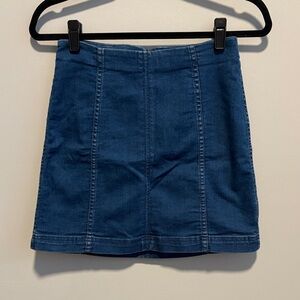 Free People Classic Blue Denim Mini Skirt